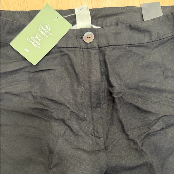 H&M Black Linen-Blend Pants - Picture 3 of 7